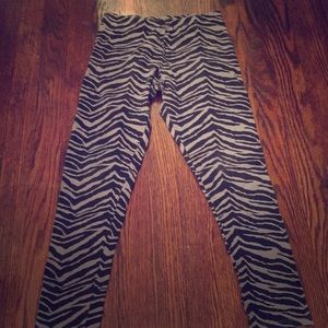 Gray with black stripes leggings